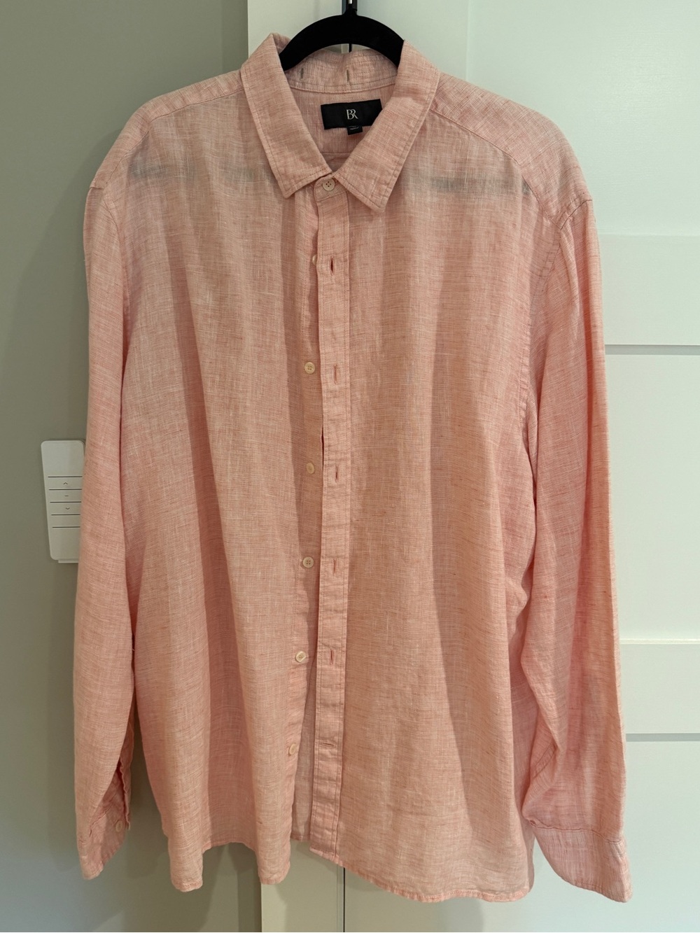 Banana Republic Men’s Standard Fit Linen Shirt Pink XXL #762184